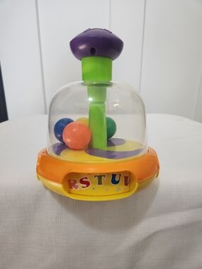 Vintage Blue Box Brand Spinning Top Toy